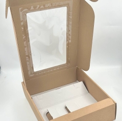 קופסא איטלקית ל-3 בקבוקים+חלון 34/28/9 - קרפט חום (30 בקרטון) - 