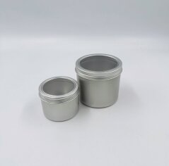 צנצנת אלומיניום+מכסה חלון מתברג קוטר 6.5 ס