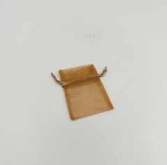 שקית אורגנזה חומה + שרוכים 5/7.5 ס