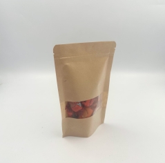 MP-231 שקית נייר פסגור קרפט חום + חלון  12/20+4 ס