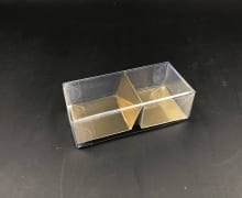 קופסת PVC + בסיס זהב ל-2 מקרונים 87/42/26