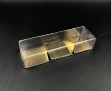 קופסת PVC + בסיס זהב ל-3 מקרונים 130/42/26