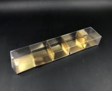 קופסת PVC + בסיס זהב ל-5 מקרונים 205/42/26